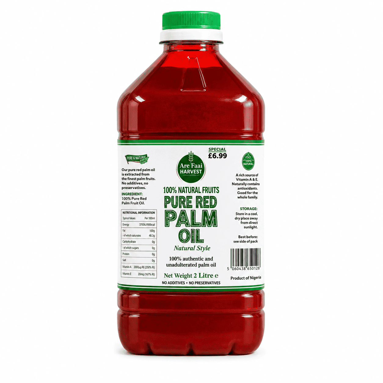 100% Natural Fruits Pure Red Oil 2L