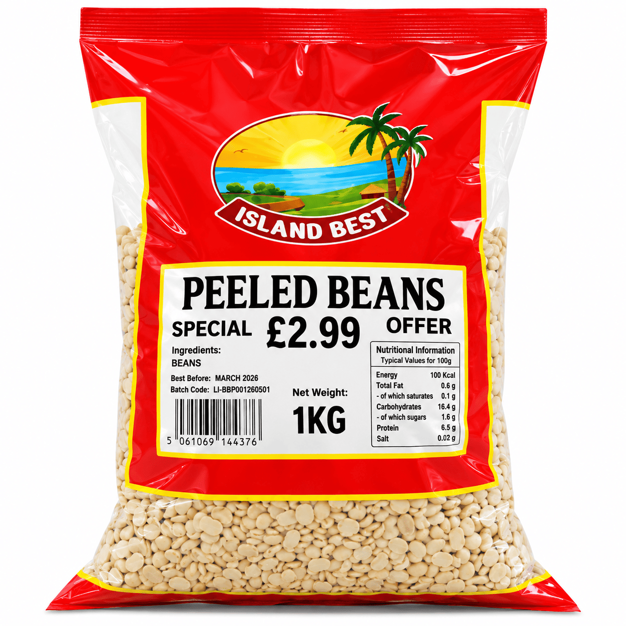 Island Best Peeled Beans 1kg